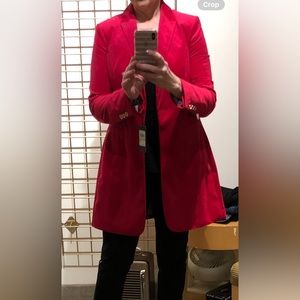 Tommy Hilfiger Fuchia Velveteen Long Blazer